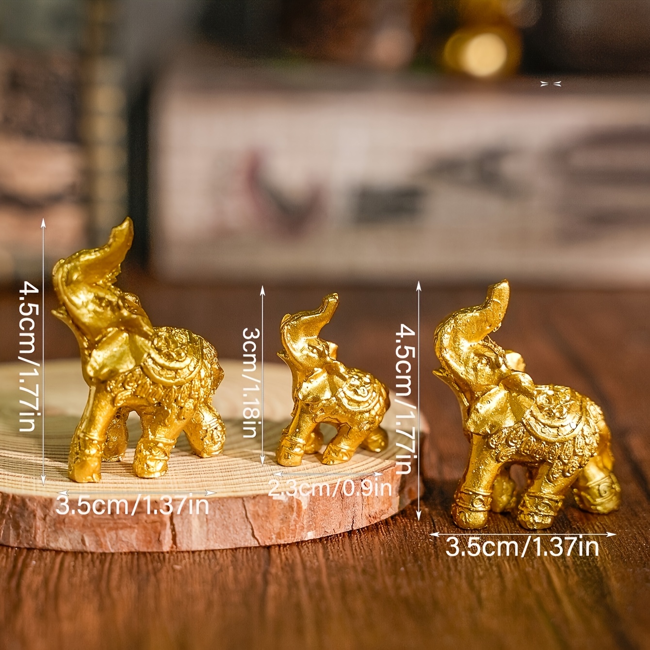 Image of 3pcs Family Of 3 Little Elephants, Resin Crafts For Home Decor, Desktop Ornaments, Holiday Gifts, Mother's Day And Valentine's Day Presents
