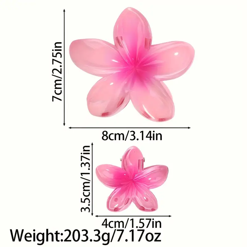 18pcs set of hawaiian colorful hibiscus flower hair clips light gradient durable plastic material sweet and cute womens beach vacation accessories   female   and festivals Product details 7