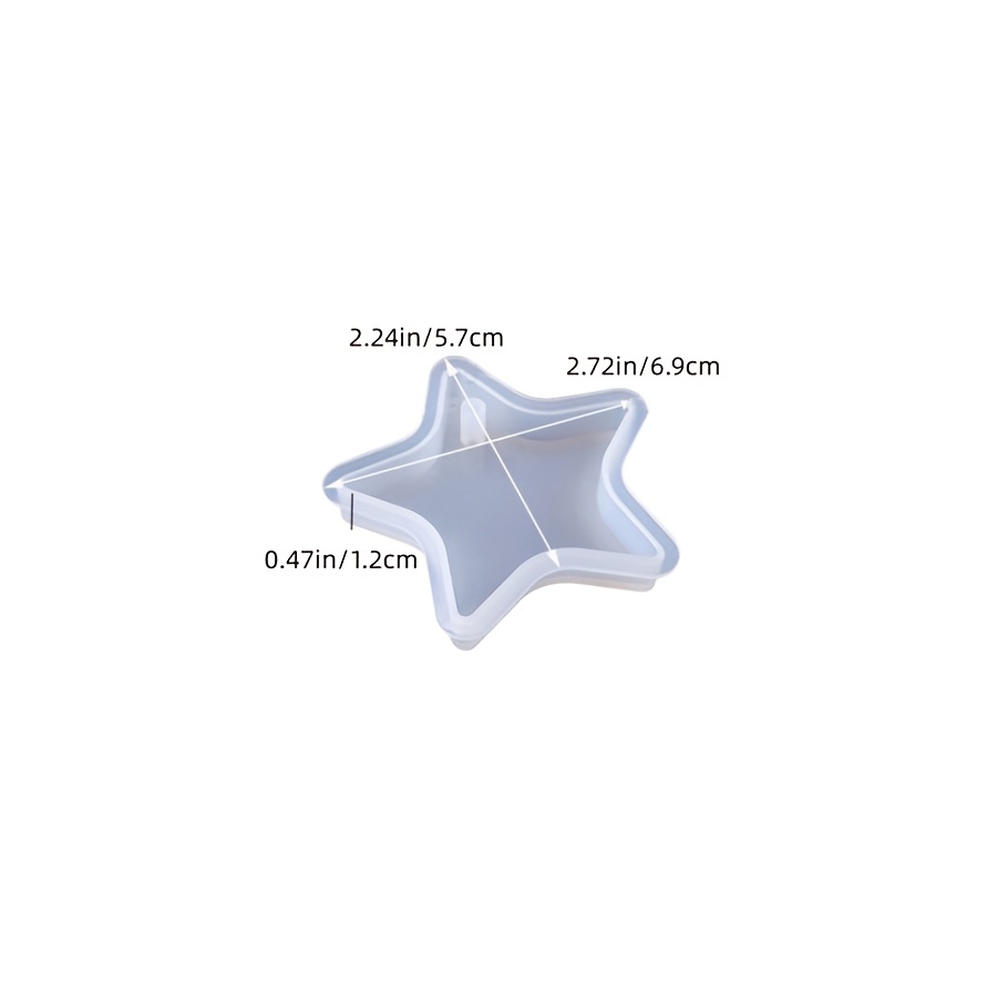 TEMU Molde de resina líquida para llavero de estrella, molde de silicona para resina epoxi espejo, molde de silicona para colgante de estrella de
