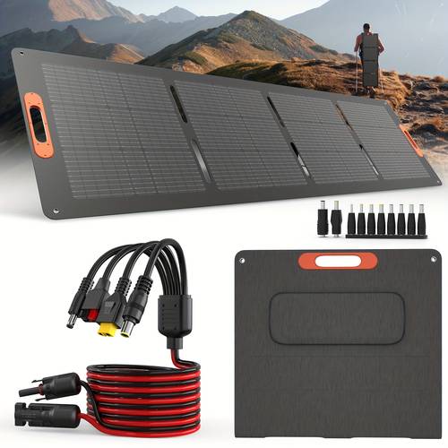 200w portable solar panels for power station 25 5 high 200 watt monocrystalline foldable solar panel charger with 5v usb 20v output adjustable kickstand for camping off grid living