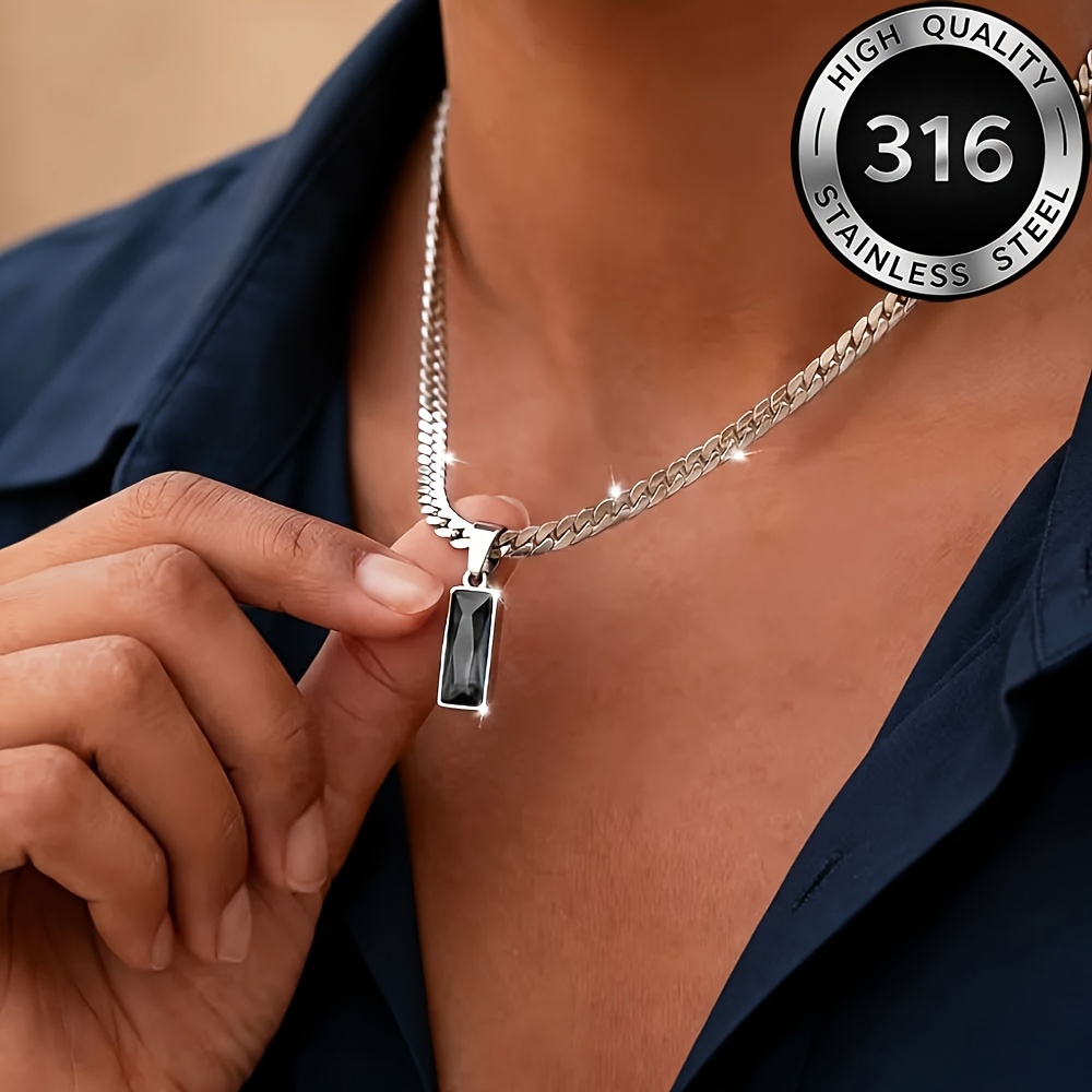 American Hip-Hop Square Pendant Necklace