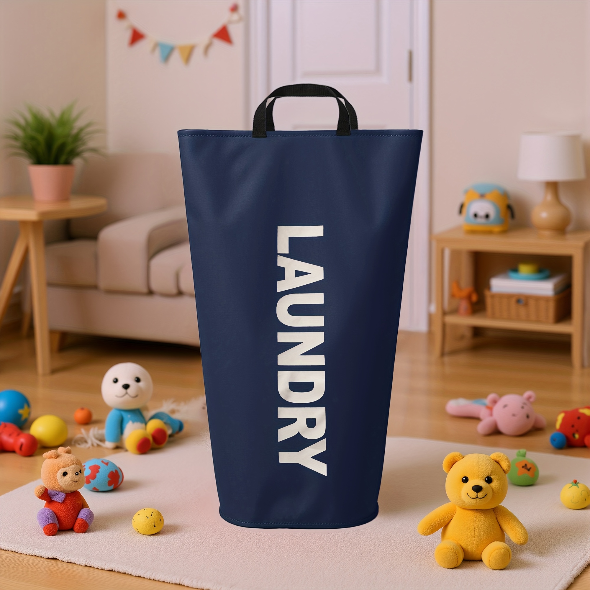 TEMU Super Large 39.63 Gallon/21.66 Gallon Heavy Duty Laundry Basket | Foldable, Space Saving, Cushioned Handle, Suitable For Homes, Laundry Rooms,