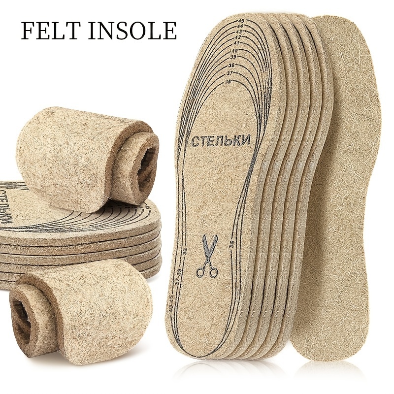 

Customizable Wool Felt Insoles - , Warm Cushioning For All Shoe Types, Easy-to-cut Design, Hand Washable