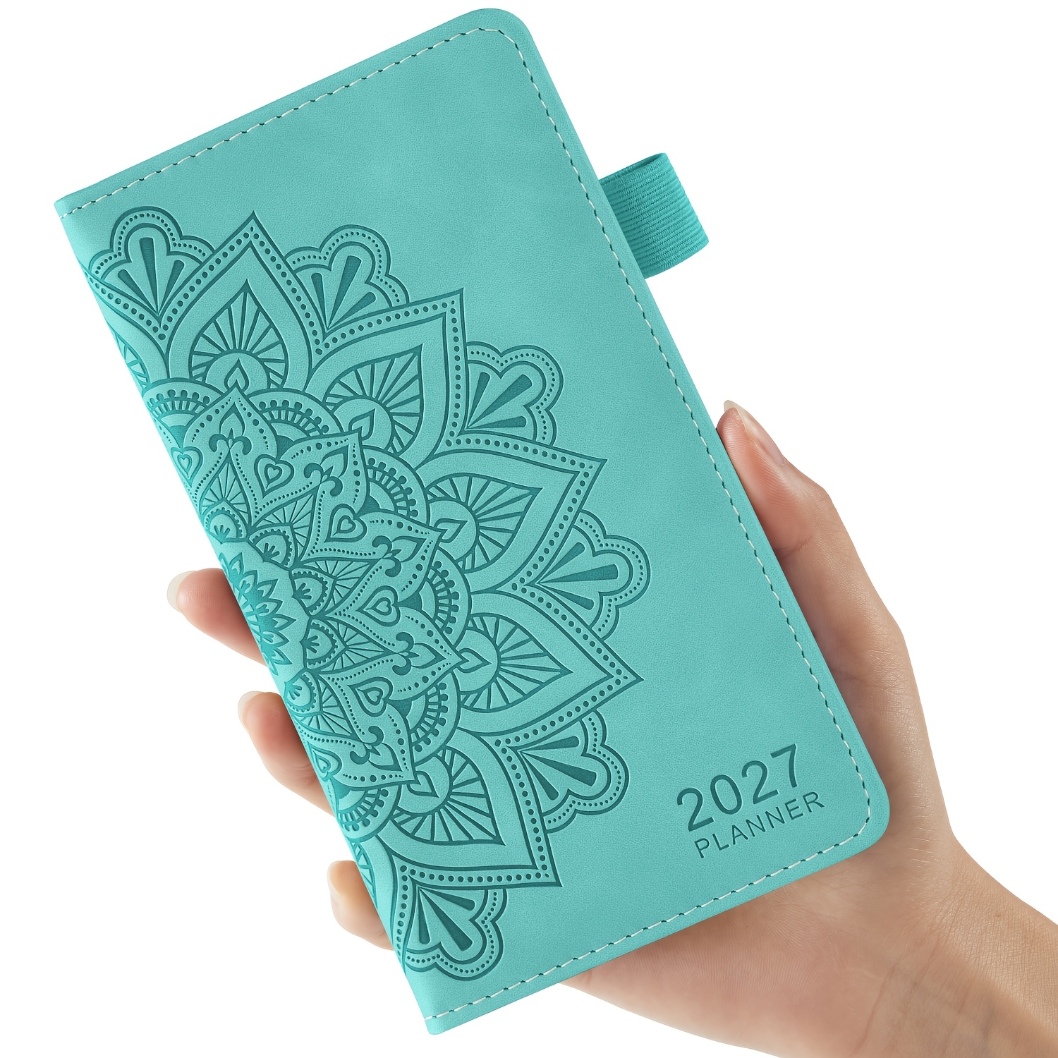 TEMU Day 2027 Pocket Planner Calendar - A6 Mini Planner Suitable For Office, School, Travel, Compact With Monthly Tabs & Inner Pocket, Pocket-sized