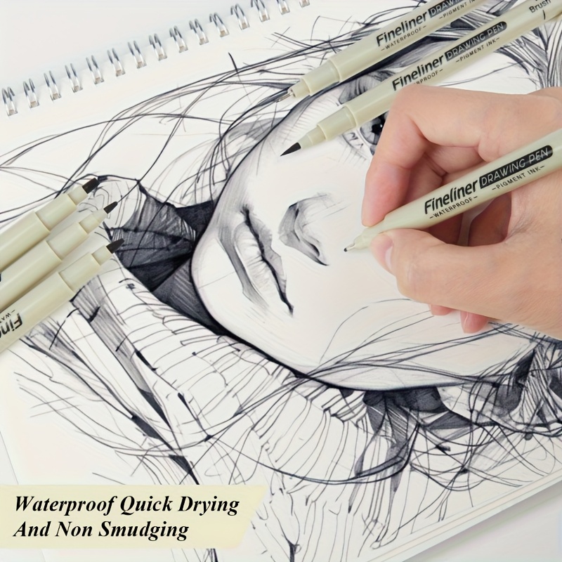 Multi-Line Drawing Pen Set, 5/6/9pcs Fine Waterproof Ink Pens