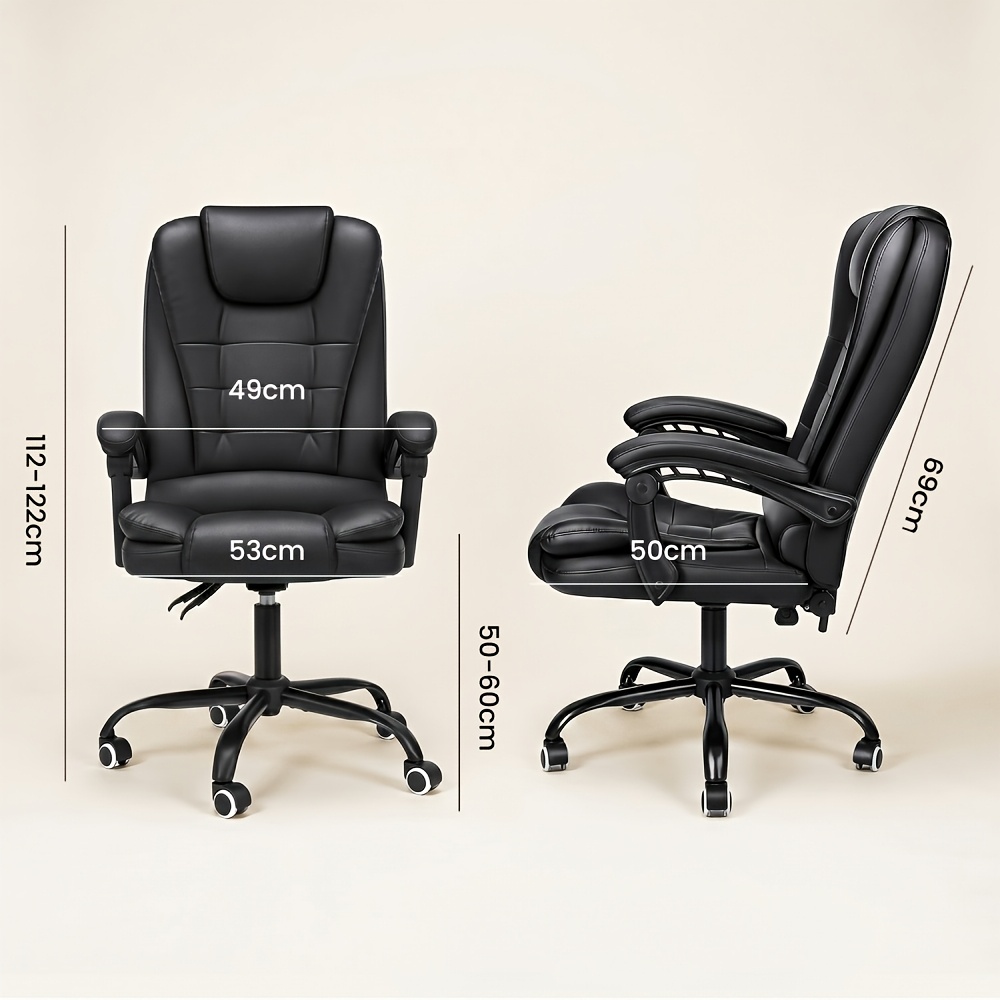 Image of Office Chair, Desk Chair, Gaming Chair With Armrests, Computer Chair, Executive Chair Desk Chair, Adjustable Height, Tilt Function For Home Office, Study, Black