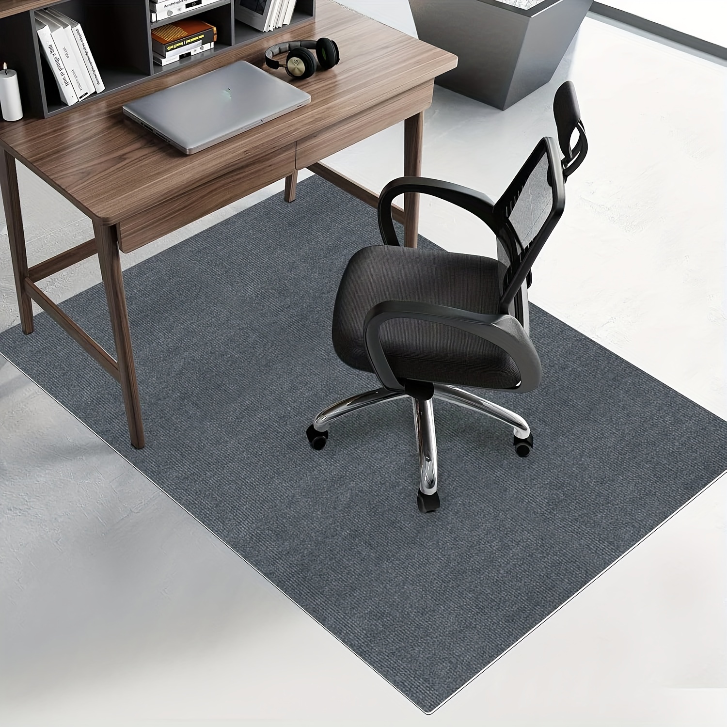 

1pc Washable Office Chair Mat - Non-slip, Polyester Desk Pad For Gaming And Computer Chairs - Protects Hardwood Floors