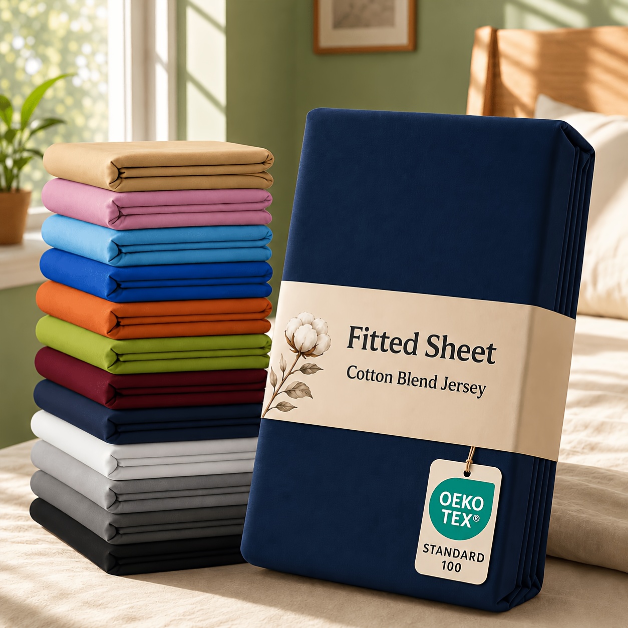 TEMU Breathable Sweat-wicking Fitted Sheet, Elastic Deep Pocket Mattress Cover, Wrinkle/fade/shrink Resistant, Washable Bed Cover For Hotel Dorm,