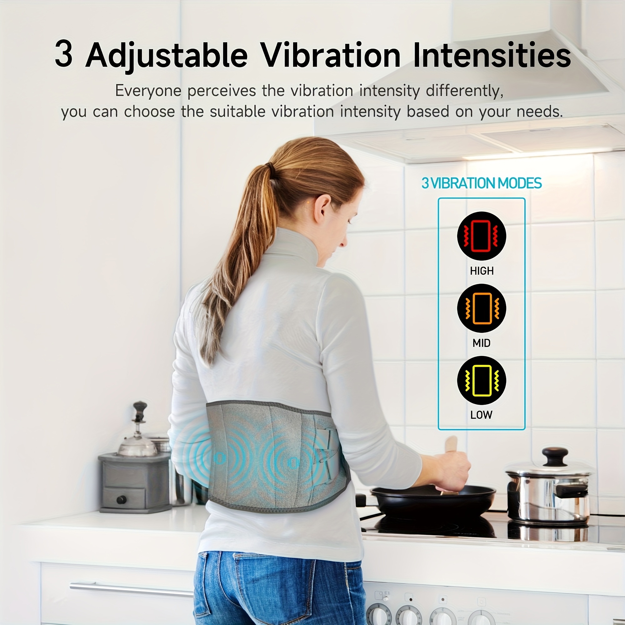 cordless heating pad with massager portable lower back massager eligible wearable fathers day gifts birthday gifts for dad mom men women wearable massager soft fabric easy to clean Product details 2