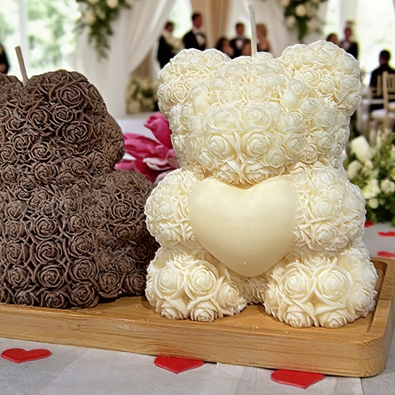 valentines day love rose bear silicone mold candles Temu United