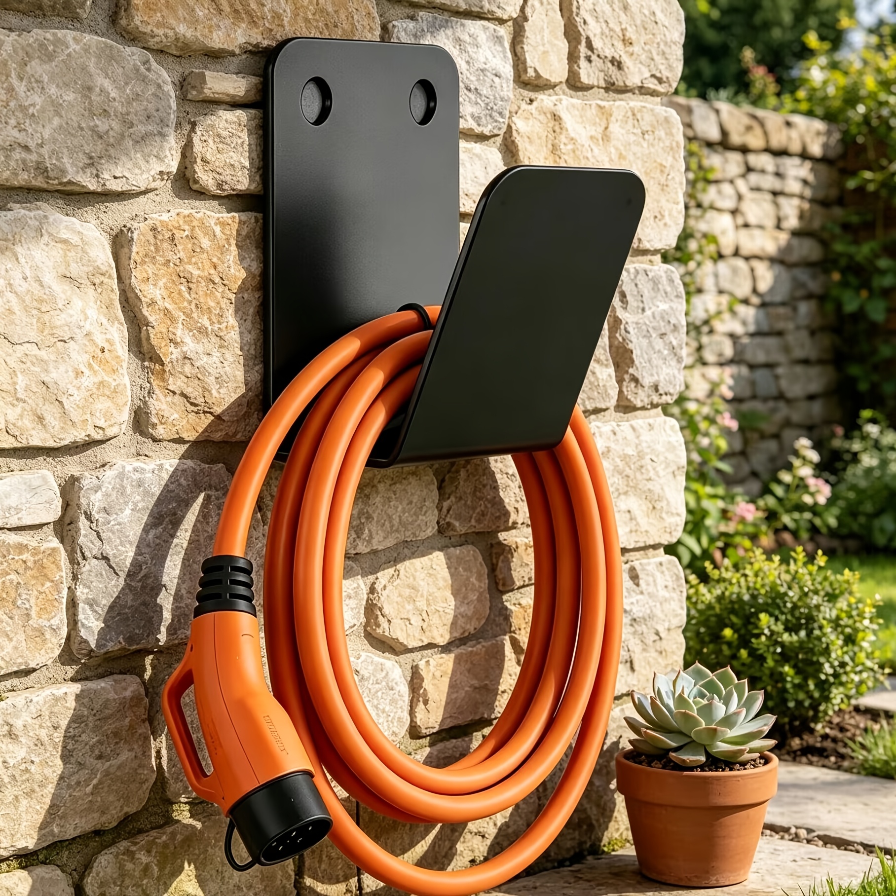 charging cable organizer industrial garden hose hook   cable and tube storage     secure storage for electric vehicle charging cables and plugs etc