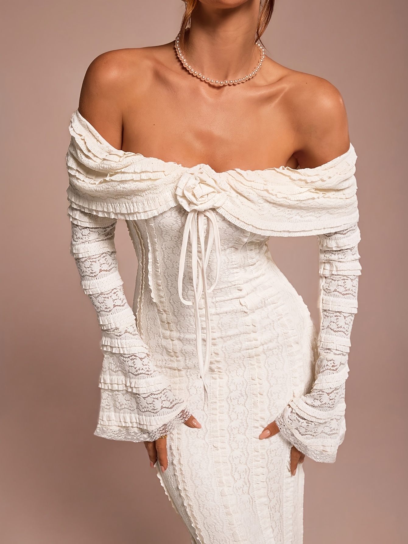 chinese dress ladies Ever-Pretty Stylish Cold Shoulder Flowy Evening Dress with Flare Sleeve Occasion Dress main image 1
