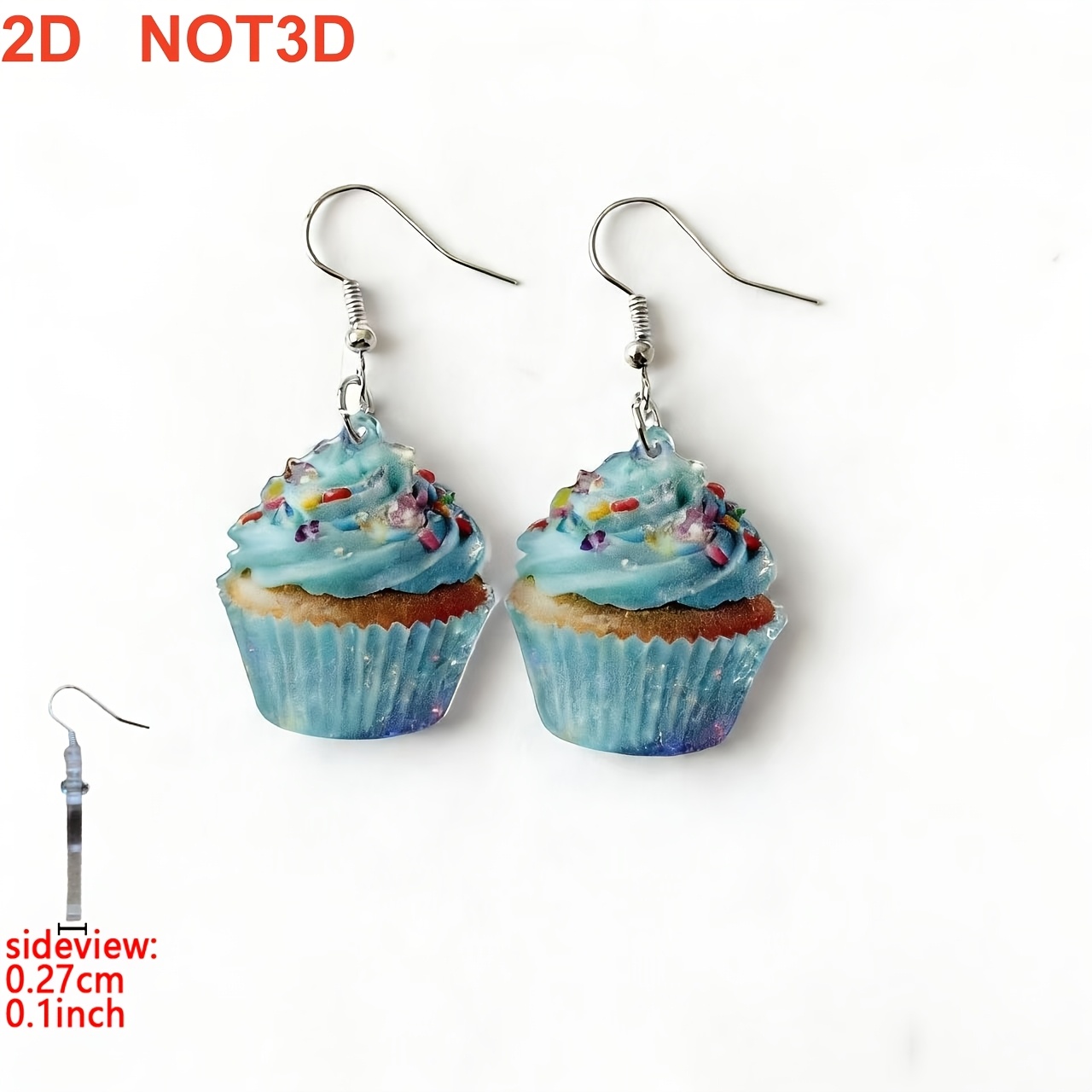 TEMU 2d Flat, 2dflat Christmas Exquisite Elegant Colorful Acrylic Lightweight Durable Pendant Women's Earrings, Exquisitely Designed Fashion, Perfect