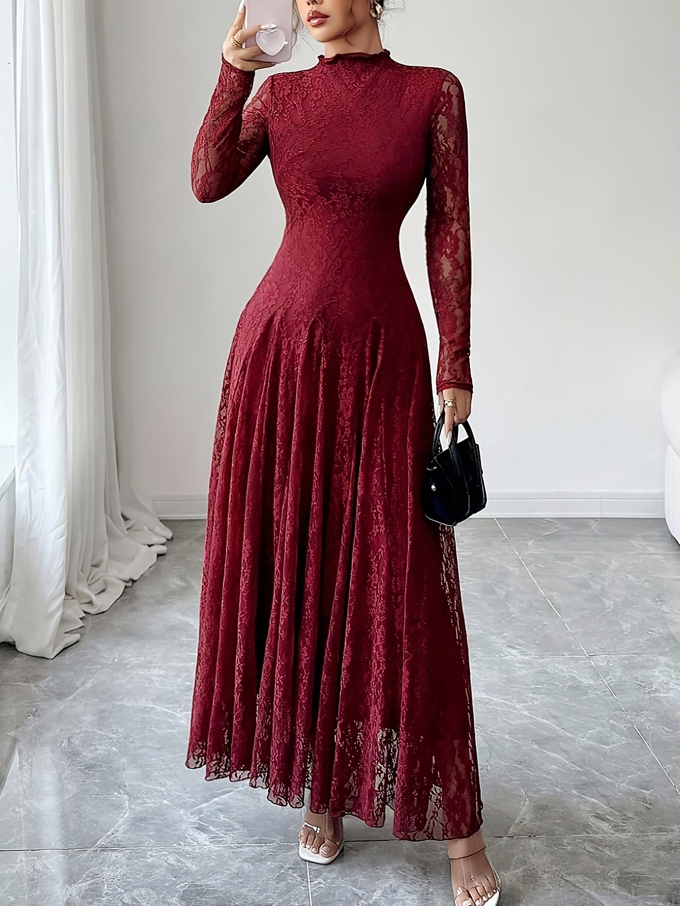 princess polly baby blue dress Burgundy Velvet Long Sleeve Mermaid Long Prom Dress