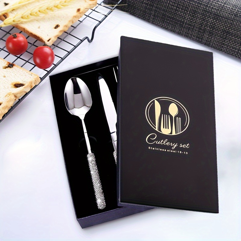 

Set 304 Steel Tableware Steel Knife, , Spoon Tableware Box Set