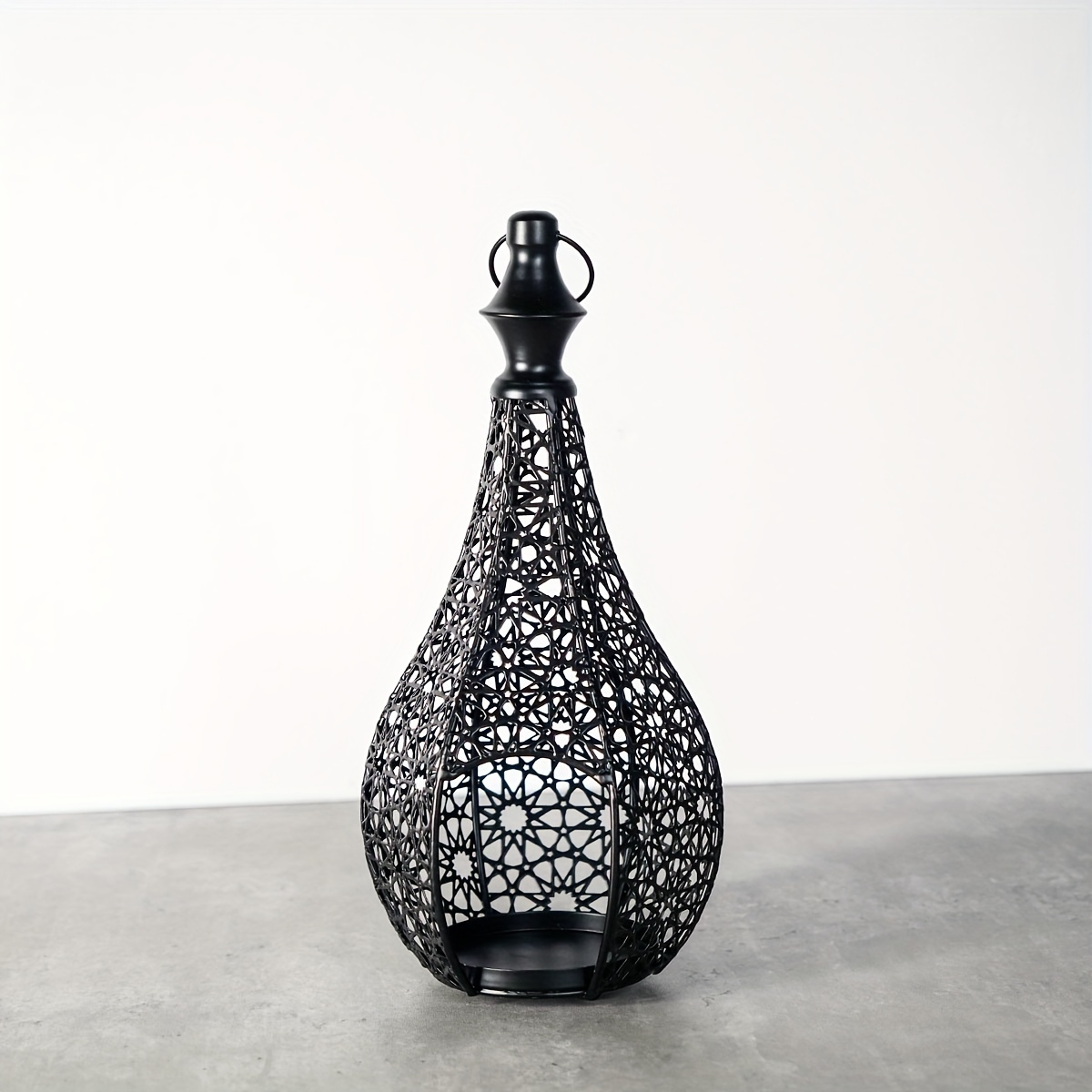 TEMU 1pc Of New Metal Craft Lantern Decorative Candle Holder, Suitable For Moroccan-style Rooms And Bedrooms, In With Different Patterned Candle