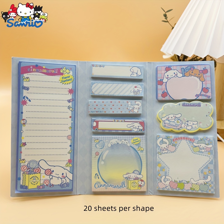 Image of Kuromi, Cinnamoroll, Self-adhesive Sticky Notes, 180 Sheets - Back To Stationery, Cartoon Stickers For Planners And Organizers, Rectangles, Daily Message Boards, Journaling And Memo Tags