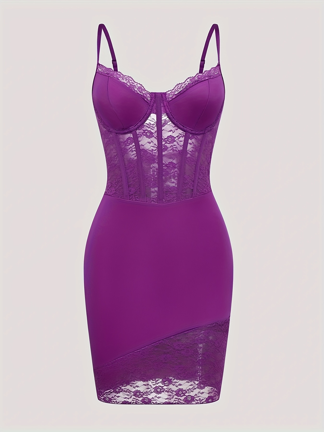 chinese dress ladies Purple Lace Mesh Mini Dress
