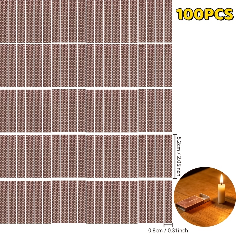 TEMU 100 pegatinas de cerillas rectangulares, papel de recortado para bricolaje, papel de autoadhesivo para cerillas, papel de panal autoadhesivo,
