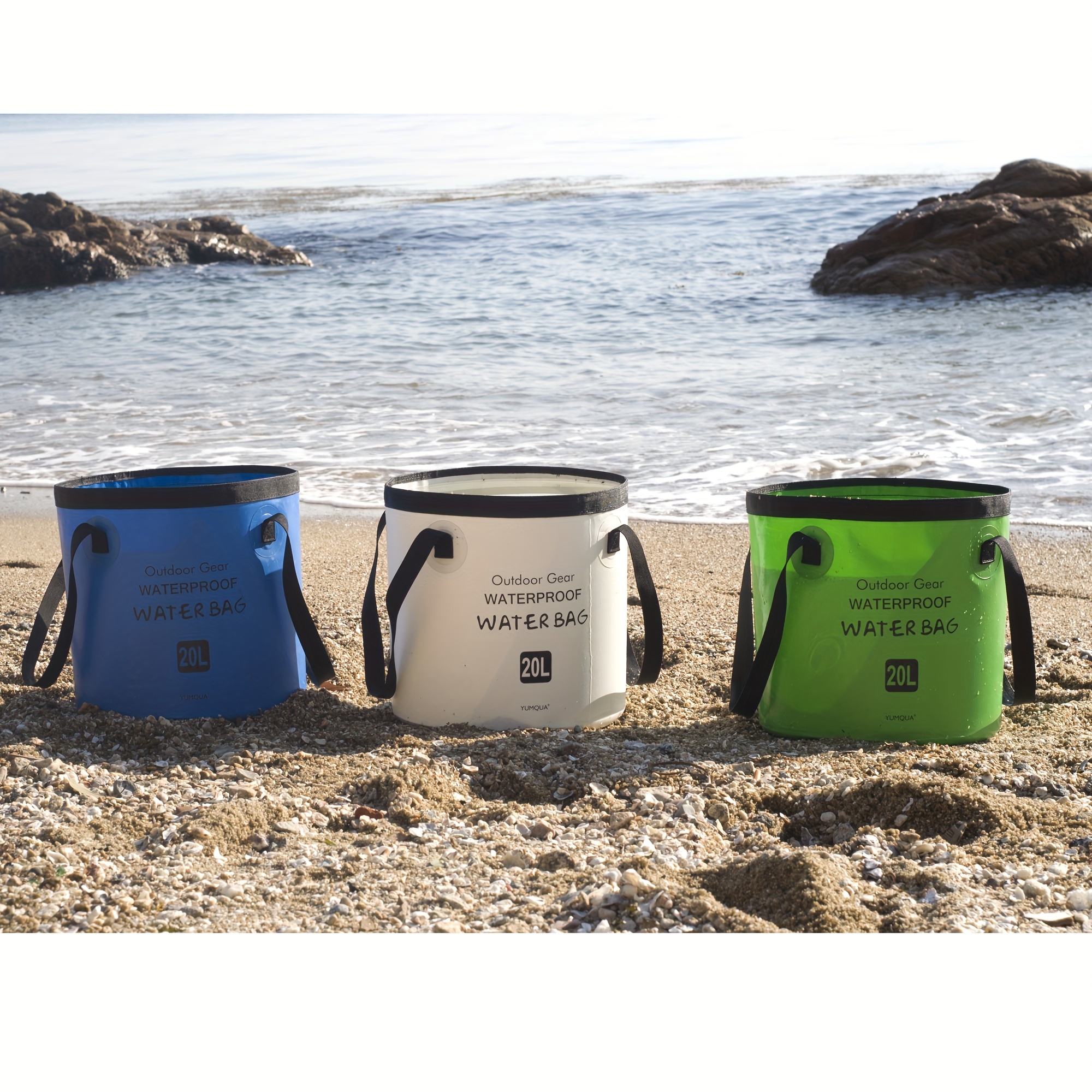 1pc Foldable Bucket With Lid Portable Folding Water Bucket Wash