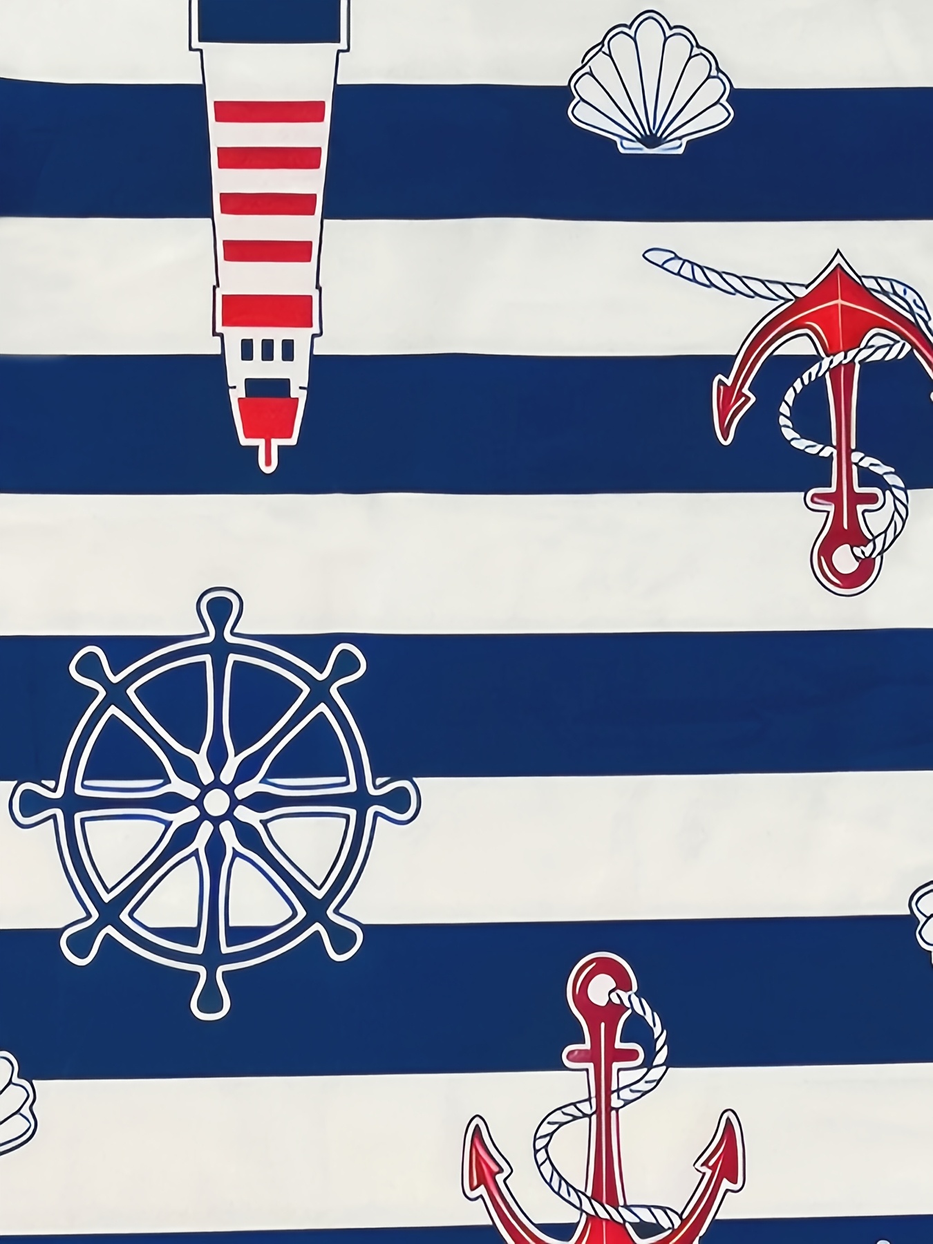 camiseta talla estampado rayas náuticas cuello - Temu Mexico, image size:800x1067