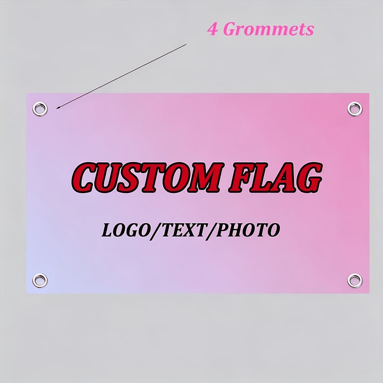 TEMU 1pc Custom Flag, Logo Or Photo Print, Bedroom, Living Room, Dormitory, Courtyard, Birthday Party, Holiday Celebration, , Concert Unique