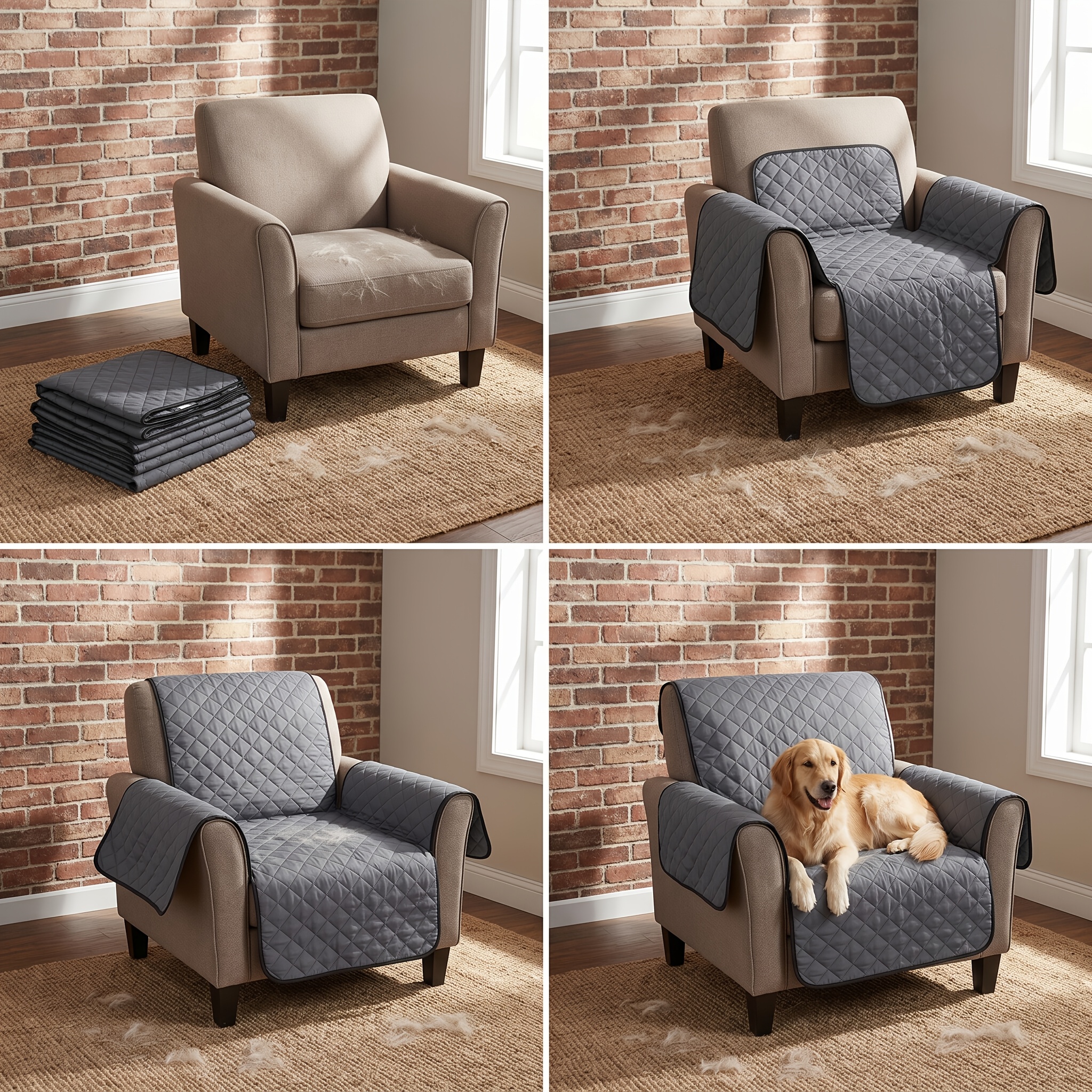 Grey Single Sofa Cushion To And Cat Hair From Falling The Sofa. , Used To Protect The Sofa From Stains And