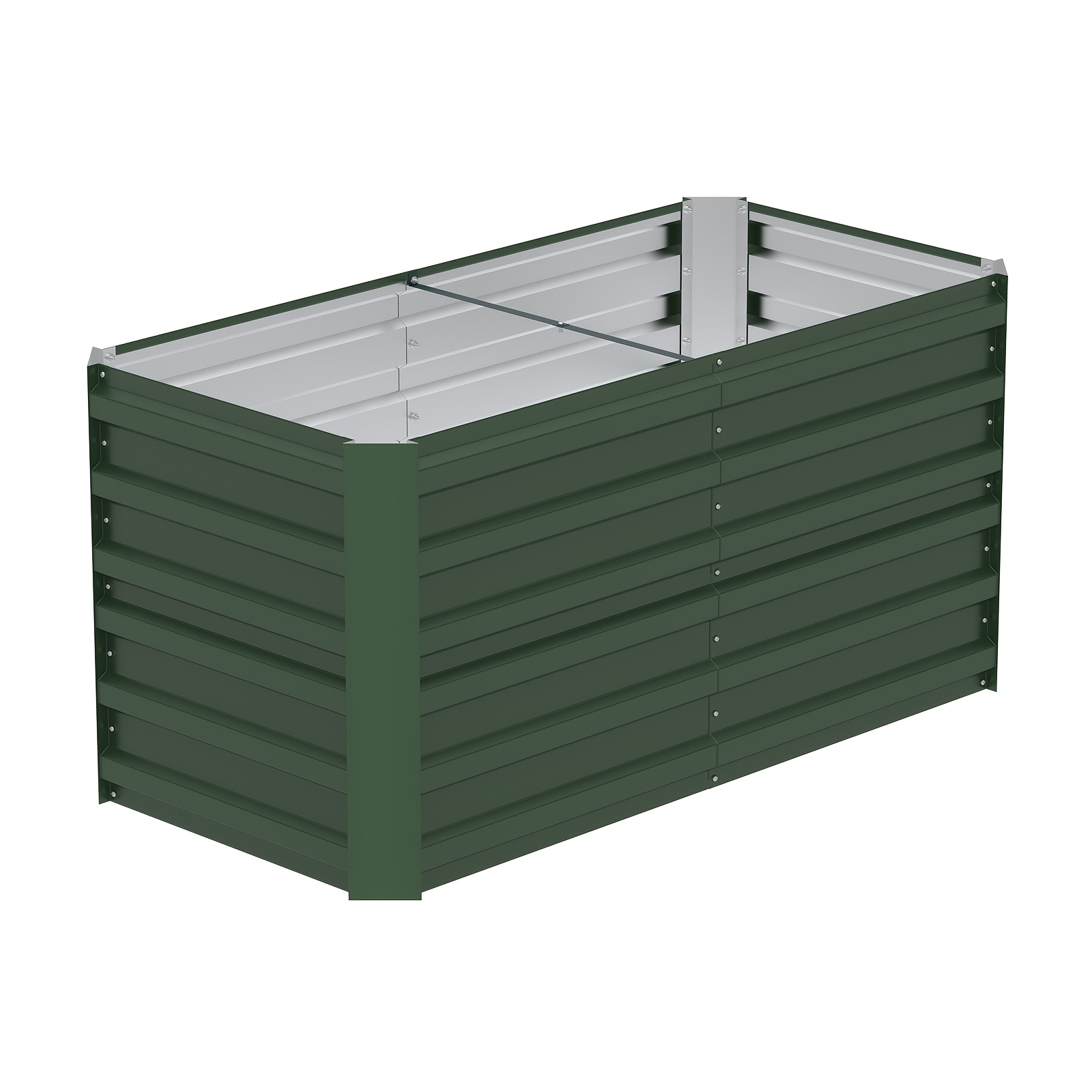 Aweioo Rectangular Garden Planter Made Of Galvanized Metal, Suitable For Growing Vegetables, Herbs, And Flowers, Featuring A Spacious Raised Bed Design For Outdoor Use