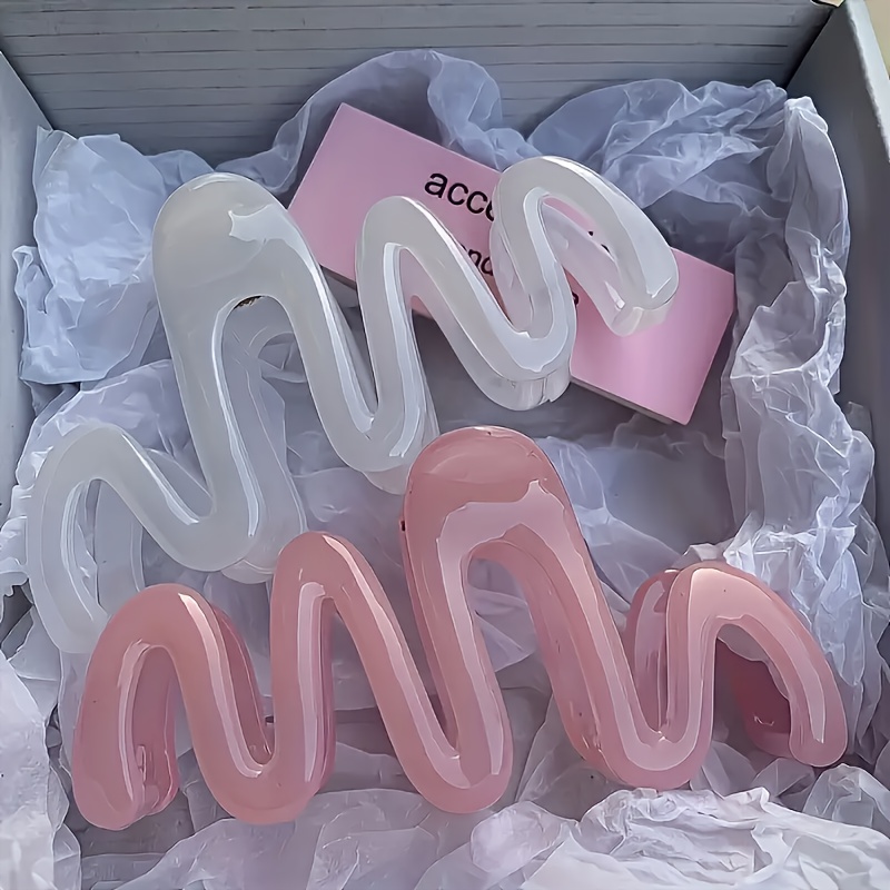 Image of 2/4pcs Wave Hair Clips - Additions For Teen - Trendy & Stylish Design - For Casual & Party Occasions - Perfect Gift For Teenage