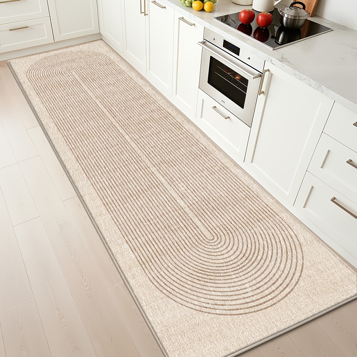 TEMU 1pc/2pcs Tapis de Cuisine et Ensemble de Tapis Antidérapant Lavable, Tapis de Cuisine pour Sol, Tapis de Cuisine Géométrique Simple, Ensemble de