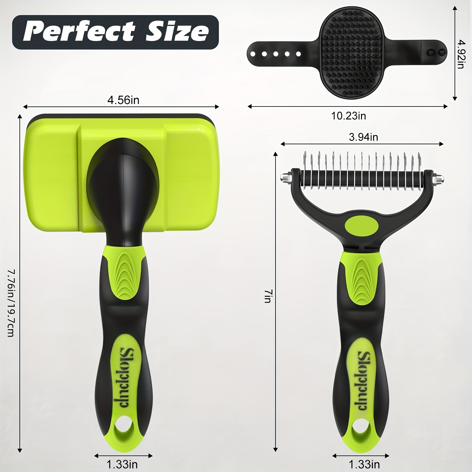 In- Dog Grooming Kit With Depilatory Brush, Smoothing Brush, Shampoo Brush & Comb - & Stainless Suitable For Bathing, Shedding, Detangling For Puppies And Dogs - Pet Hair Care Supplies