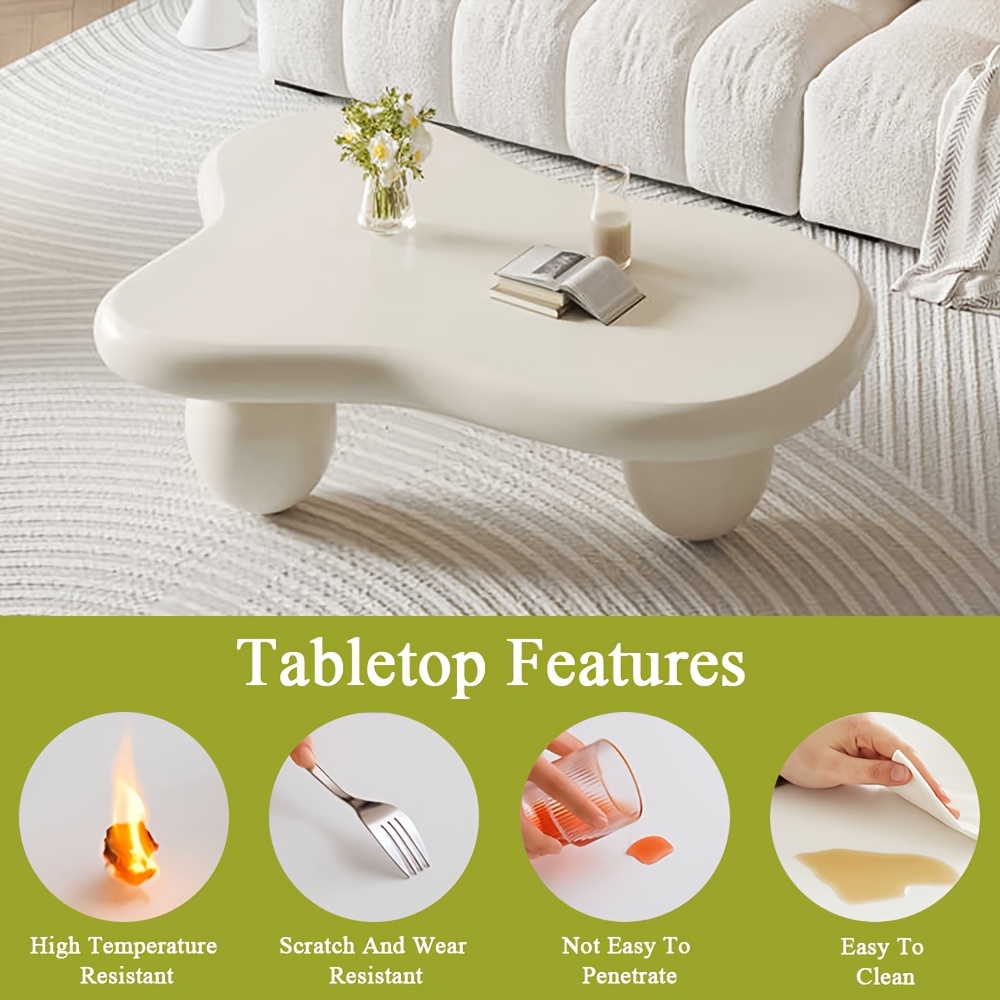 LOGAUT Table Basse Nuage, D'appoint Épaisse à Coins Ronds, De