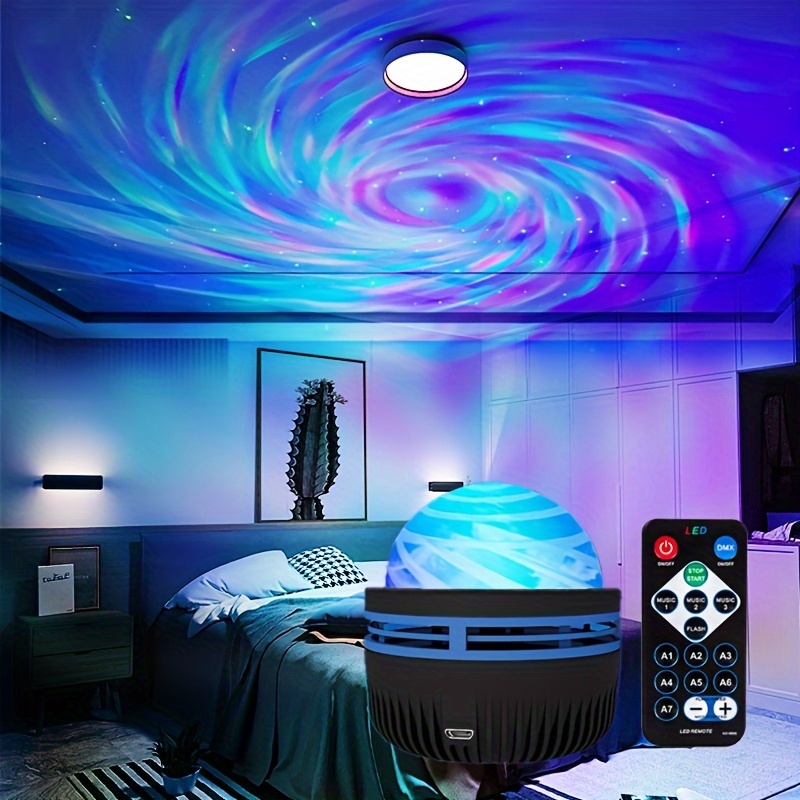 Milky Way Projector Lights Starry Night Light Moon Star Nebula Wave  Projector With Music Speaker Rgb Color Changing Remote Control Party Light  For Bedroom Home Decor(black, Remote Include 1xcr2032 Battery) - Temu