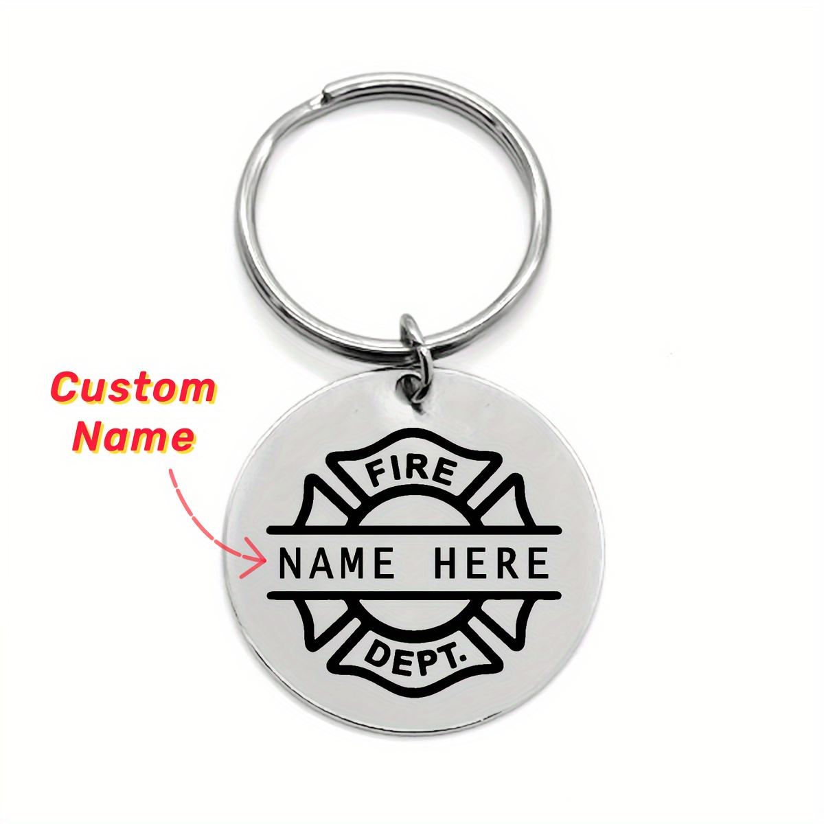 

1pc Customizable Steel Keychain , Round , No Needed For Christmas Decoration