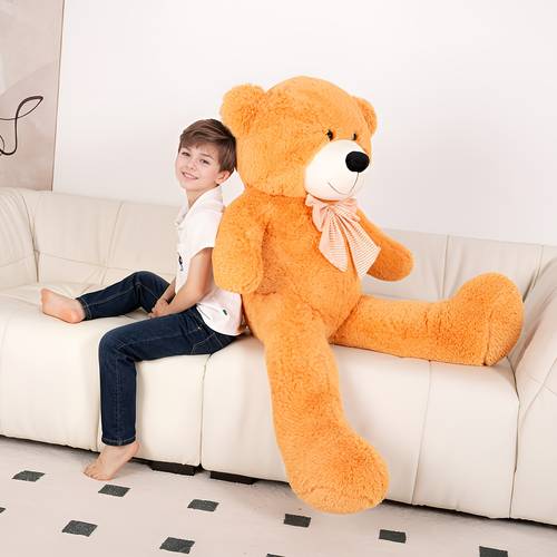 48 inch jumbo oversized teddy bear stuffed animals giant large big plush huge pillow extra adorable and cuddly big warm orange bear toys plushies birthday gifts for decoration for baby shower party birthday valentines