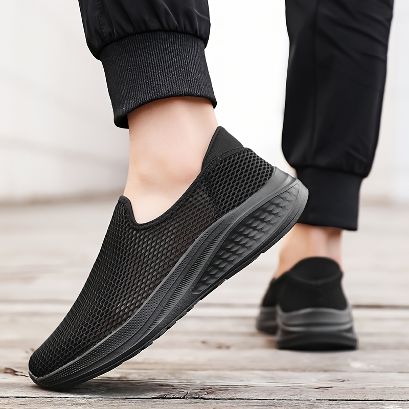 Men'S Breathable Knit Slip-On Sneakers - Lightweight, Comfortable Soft Sole Casual Shoes for Running, Hiking & Everyday Wear, Dark Green, Breathable Fabric Upper, EVA Sole, Slipon Sneakers | Lowtop Sneakers | Breathable Upper, Shoe Comfort for Me
