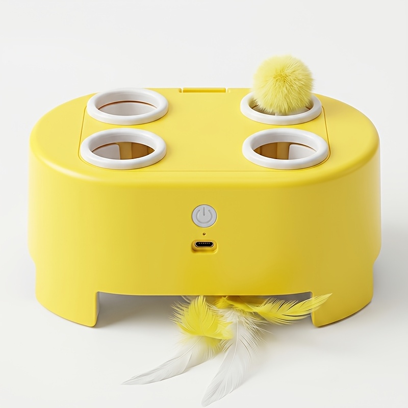 TEMU Smart Cat Toy, Self-entertainment Interactive , Artificial Feather Toy, Wear-resistant And Scratch-resistant, Usb Rechargeable, Suitable For