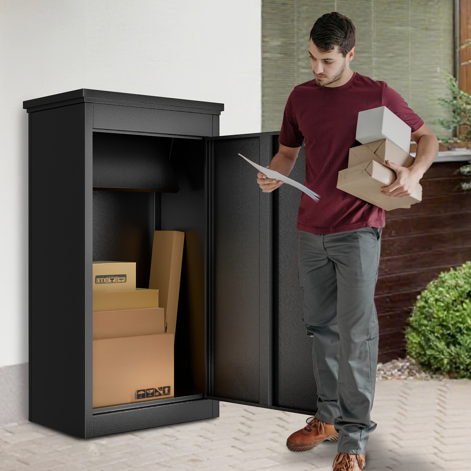 Heavy-Duty Outdoor Mailbox Parcel Box with Lock - Extra Large   Package Delivery Box, Ground Installation, for Home/Office - Secure Package Storage, Parcel Delivery Box, Mail Box for House Outdoor High Quality, Letter Boxes for Houses Outside, Wall Mounted Letterbox, Parcel Boxes for Outside Large