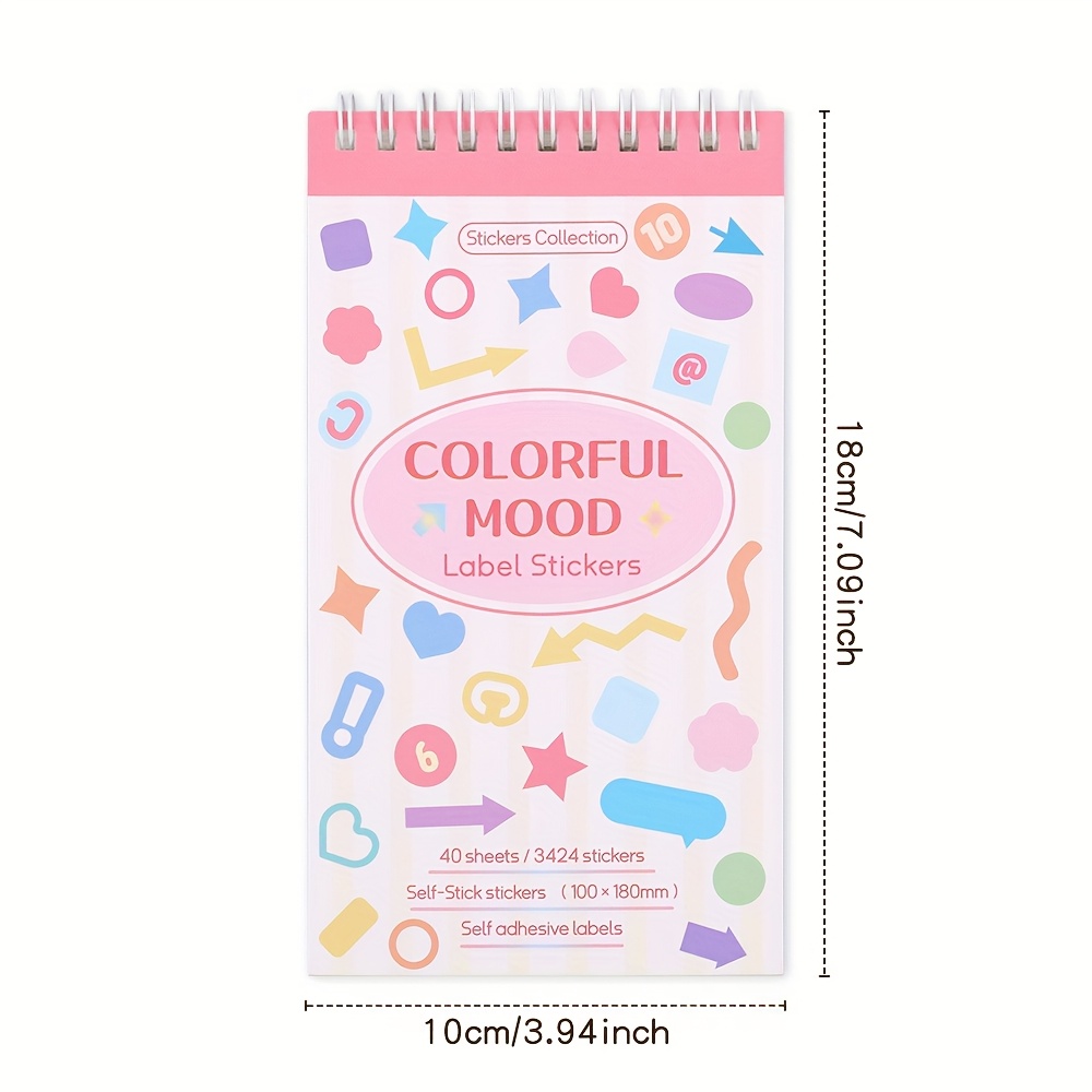 3424pcs Colorful Mood Stickers for DIY Crafts