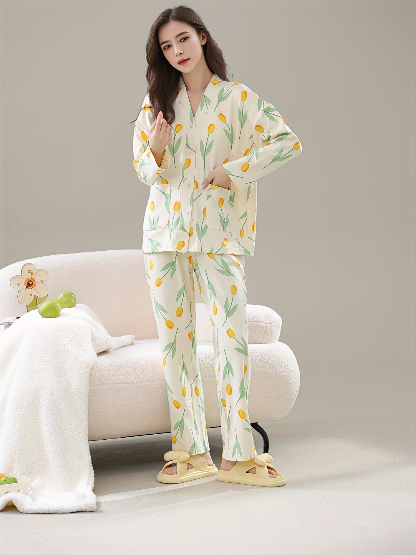 Long Sleeve Padded Pajama Top Women's Bamboo Stretch-Knit Long