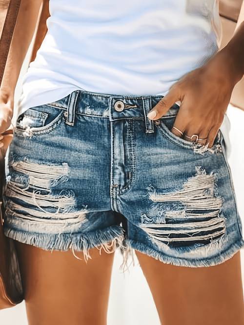 womens high waist denim shorts vintage washed loose fit casual retro style summer fashion