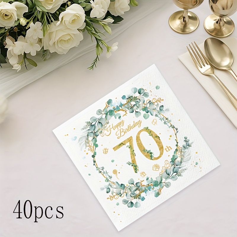 E-shop 40-teiliges Set | 2026 Neuheit Partyzubehör Party-Packs Vorteilspack Party-Servietten-Set | 70. Jubiläum Ästhetische Feier