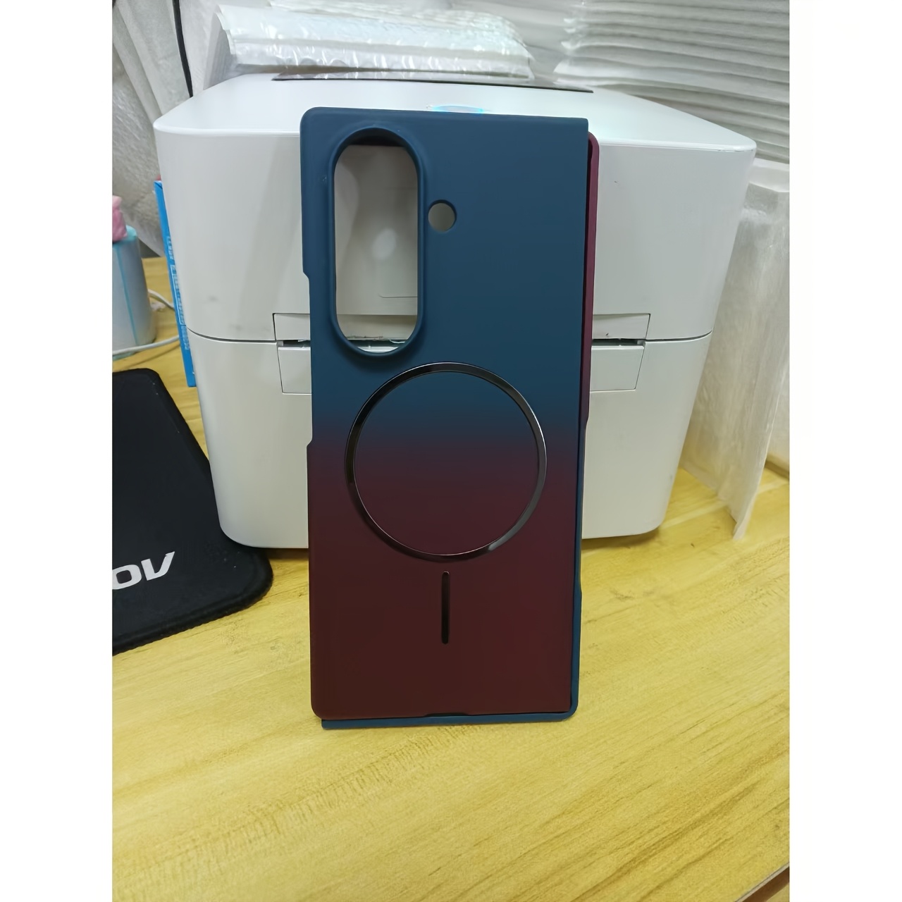 TEMU Phone Case - Gradient Design, Slim, Magnetic, And Foldable Phone Case Suitable For Z Fold 7, W24, And Fold 3/w22, With Protective Case For Hinge