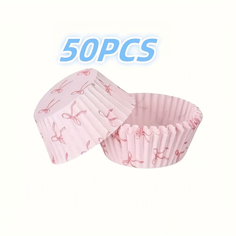 E-shop 50/150 Stück Cupcake-Becher 7 x 5 x 3 cm Muffin-Papier Cupcake-Einlagen, Backzubehör für Zuhause, geeignet für Hochzeitssaison, Geburtstage,