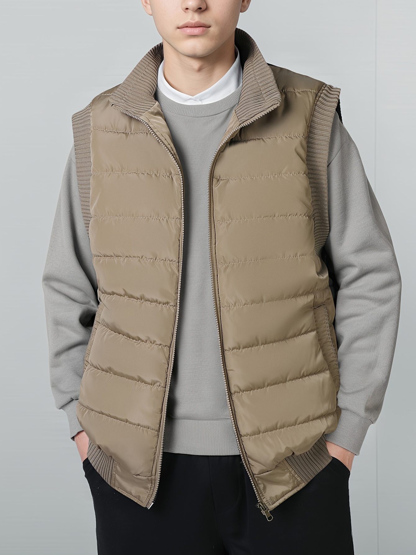 men's warm sleeveless vest jacket fall/winter casual outdoor