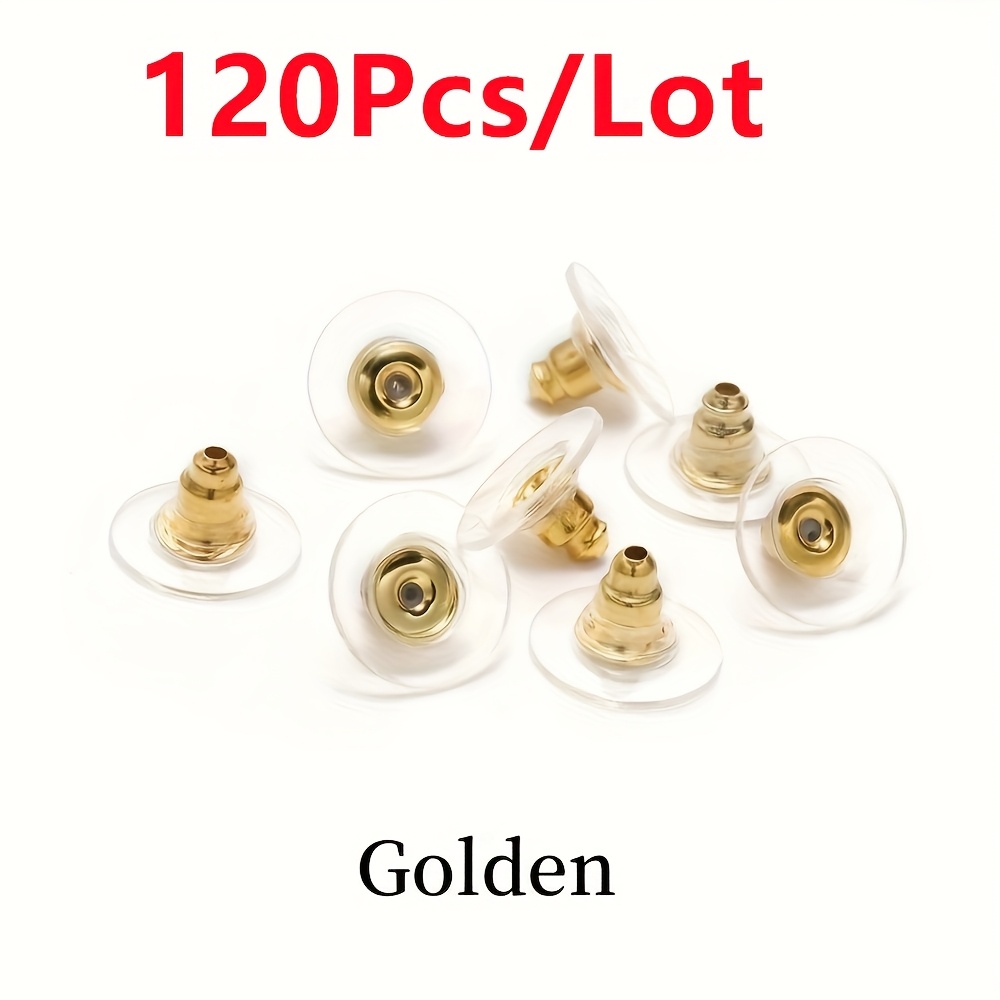 TEMU 120 pièces/lot Fermoirs de boucles d'oreilles Sécurité Bouchon en caoutchouc Accessoires de bijoux DIY Pièces de bouchage d'oreilles