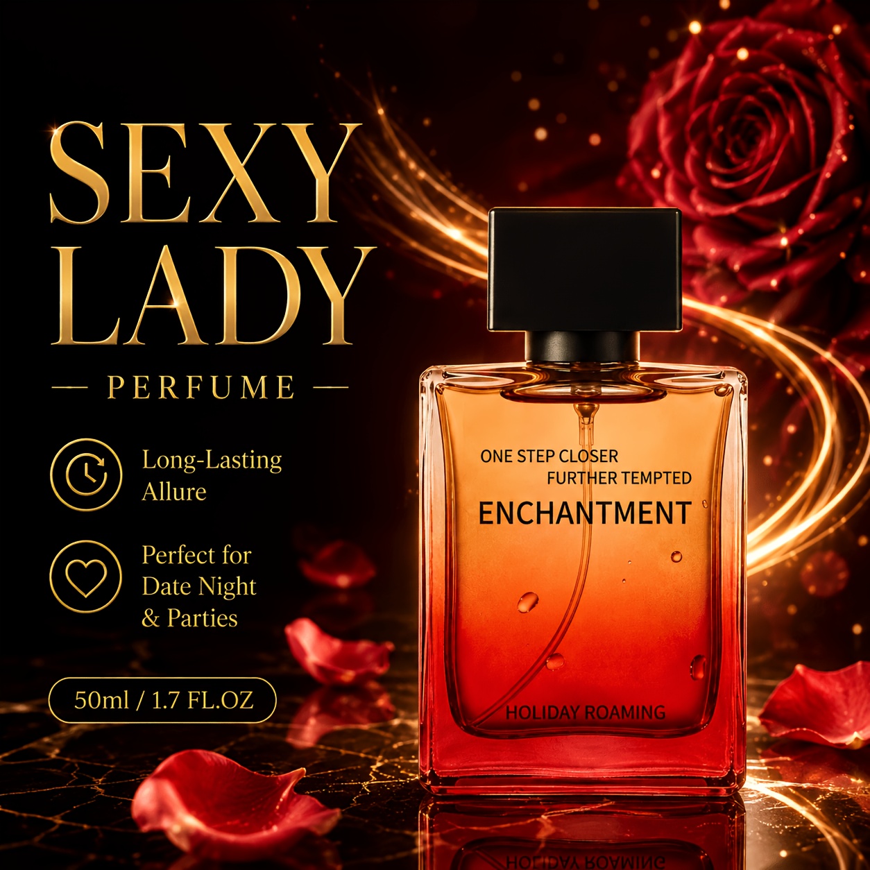 TEMU Women's Perfume For Her, Sexy Lady Eau De Parfum, Long-lasting Feminine Fragrance, Romantic Scent For Date Night, Parties & Daily Wear, 50ml/1.7