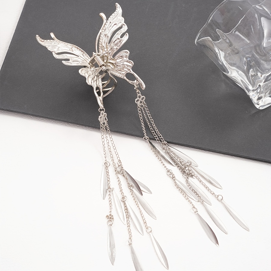 E-shop elegante Schmetterlings-Haarspangen im chinesischen Stil, Quasten-Blatt-Haarklammern für den & Fotoshooting