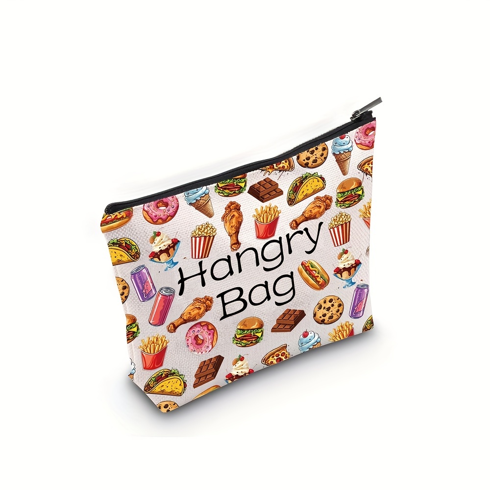 

Canvas " Bag" Snack Storage Pouch, Polyester Gift, Travel Makeup Cosmetic Bag, , Fun Design, 8.5x6.5 Inches