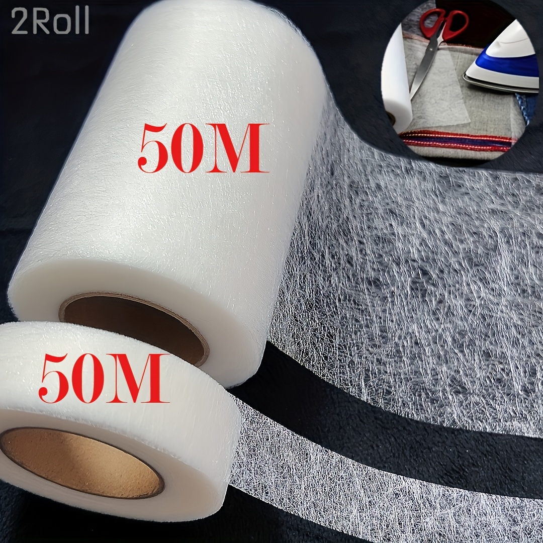 2 roli vroče talilnih trakov, 20 mm x 50 100 mm x 50 m - 150 °C aktivacija s toploto, dodatki za domače šivanje, popravilo oblačila, bela